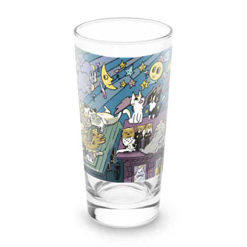 月夜のにゃんこ Long Sized Water Glass