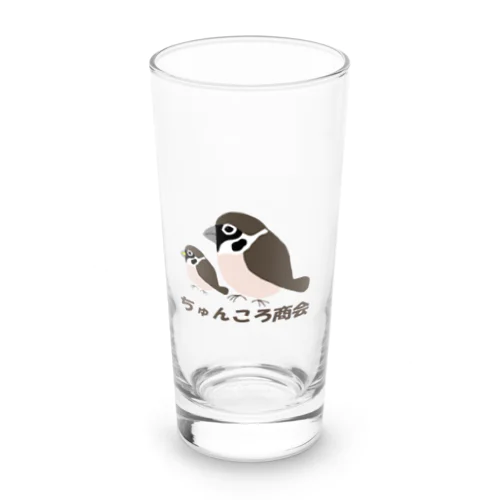 親子雀【ちゅんころ商会、雀、すずめ、スズメ、野鳥、小鳥】 Long Sized Water Glass