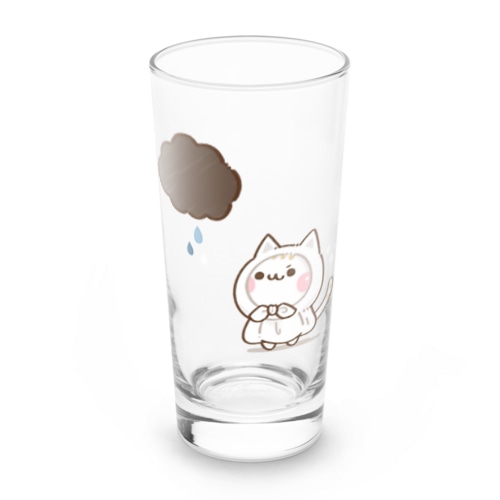 気づかいのできるネコ　てるてる坊主ver. Long Sized Water Glass