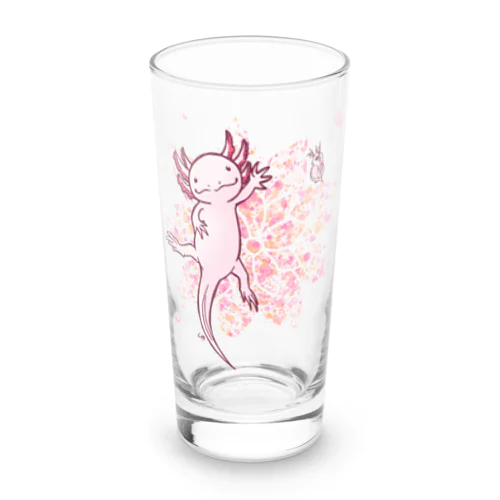 華のあるウーパーとミジンコ Long Sized Water Glass