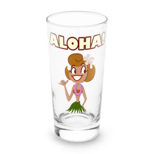 ALOHA Hula Girl Long Sized Water Glass