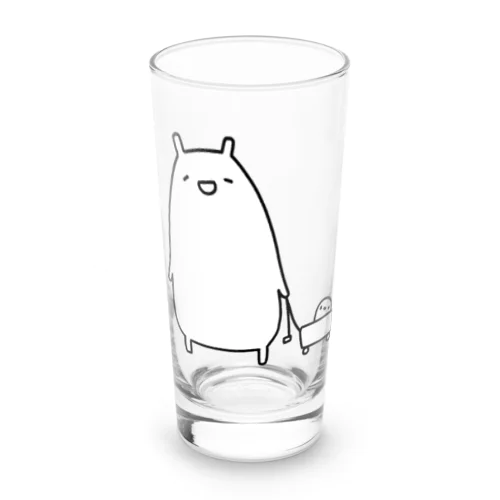 お散歩をするかわいいねこ Long Sized Water Glass