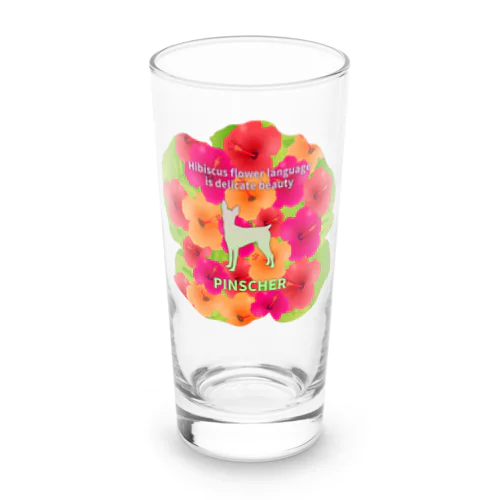 ピンシャー　hibiscus　花言葉　onehappiness Long Sized Water Glass