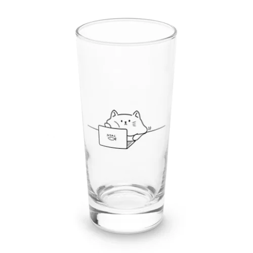 猫のもっち　火水木がだるいのよ Long Sized Water Glass