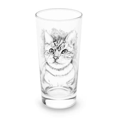 アート猫　モノクロ　 Long Sized Water Glass