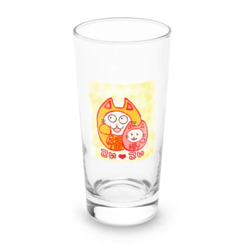 まねきねこだるま福さん寿さん Long Sized Water Glass