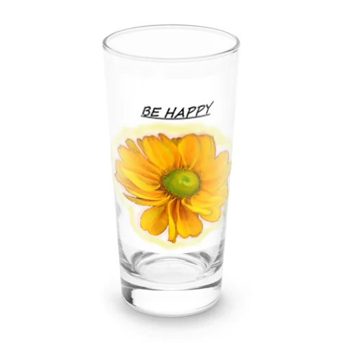 BE  HAPPY Long Sized Water Glass