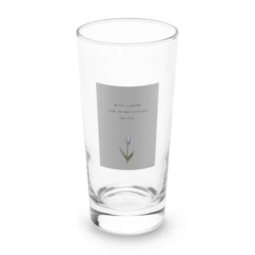 TULIP, white gray blue . Long Sized Water Glass