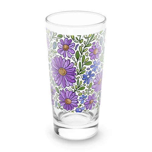 フローラル　紫 Long Sized Water Glass