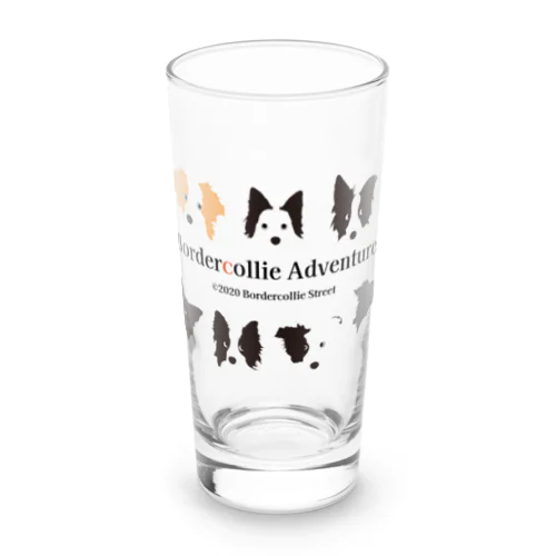 7 Border Collies-1 Long Sized Water Glass