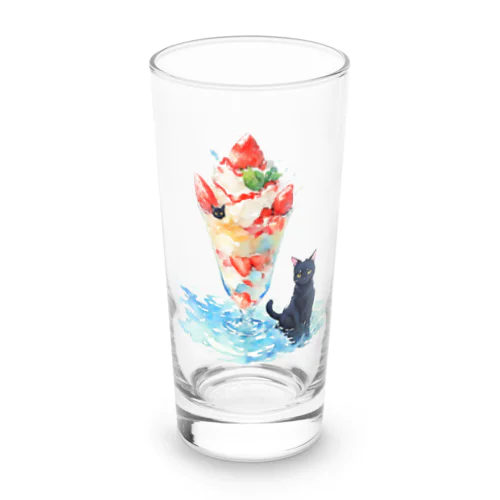 黒猫とパフェ Long Sized Water Glass