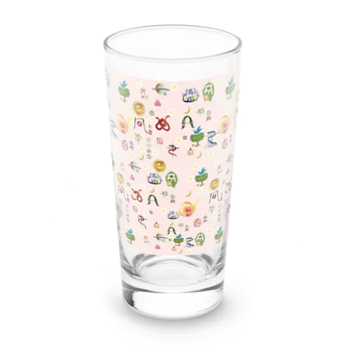 ヲシテ文字いろいろ【桜花色ベース】 Long Sized Water Glass