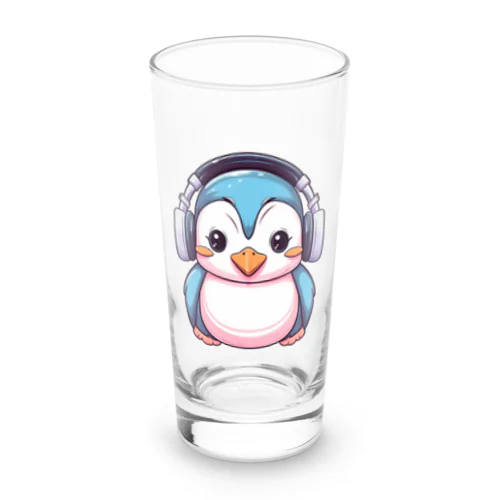 ヘッドホンを付けているペンギン Long Sized Water Glass