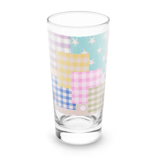 ミルキー☆パッチワーク風♪（ピンク） Long Sized Water Glass