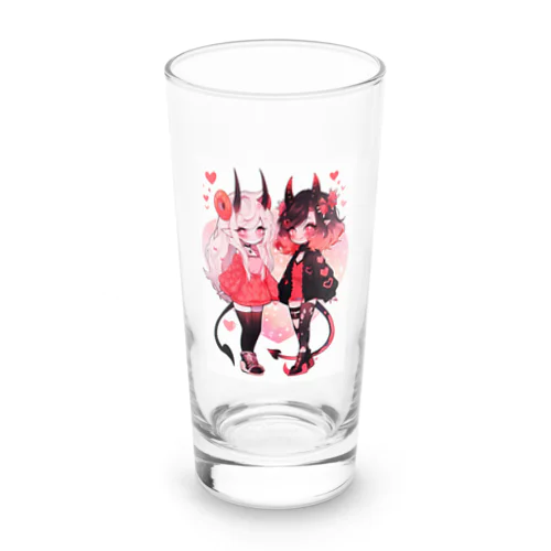 ピーチクリームドーナツとブラックレッドサンゴ Long Sized Water Glass