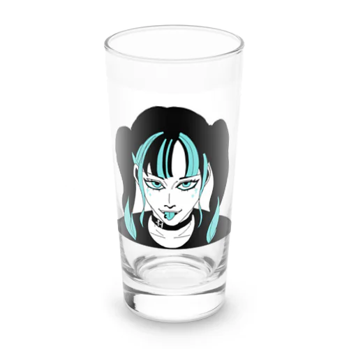 stick out your tongue:blue Long Sized Water Glass