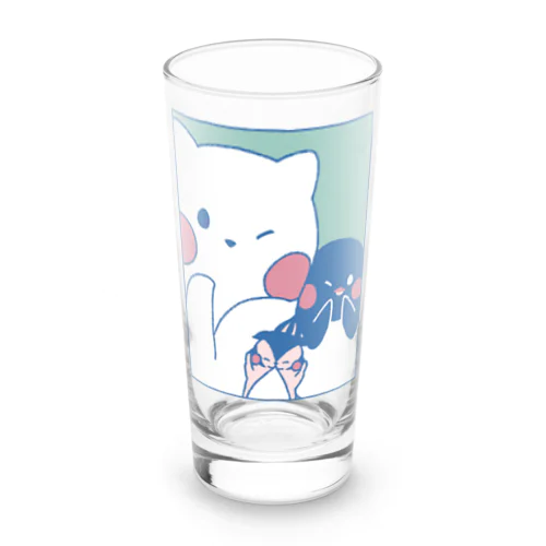 かわいいポーズのしろぎんしま Long Sized Water Glass