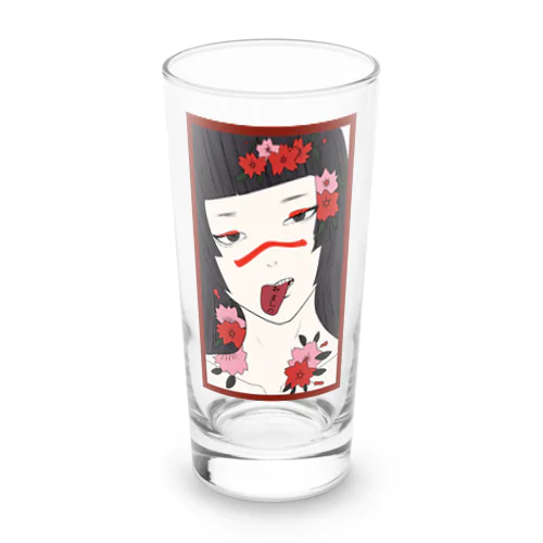 花札 桜に赤短 オリジナルキャラ Long Sized Water Glass