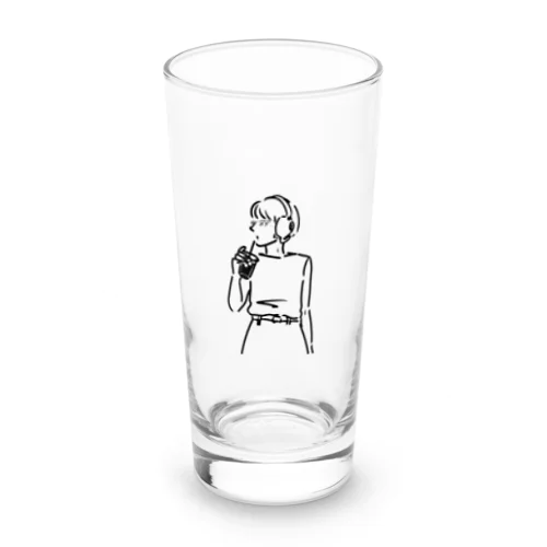 コーヒーカップフォンガール(ショートボブ) Long Sized Water Glass