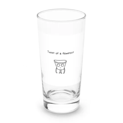 Tweet of a flowerpot Long Sized Water Glass