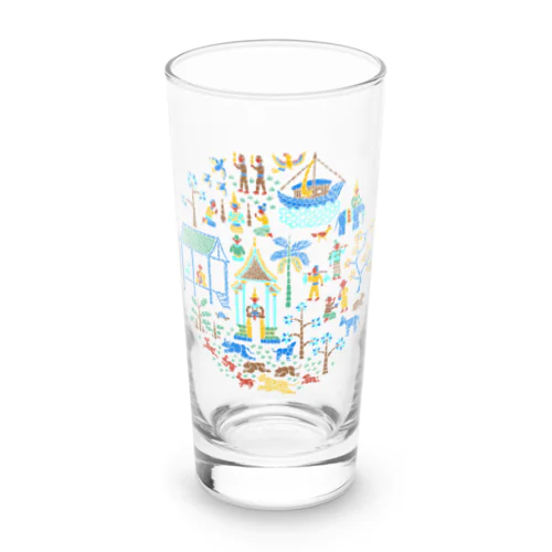 ラオスのモザイク画 Long Sized Water Glass
