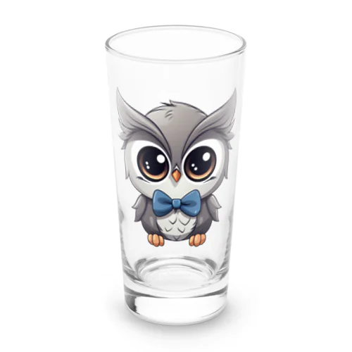 蝶ネクタイをしたフクロウ Long Sized Water Glass