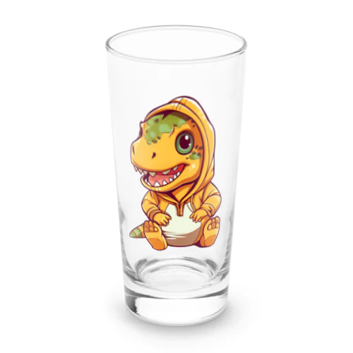 パーカーを着たティラノサウルス Long Sized Water Glass