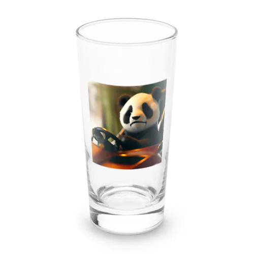 Panda driving a car（車を運転するパンダ） Long Sized Water Glass