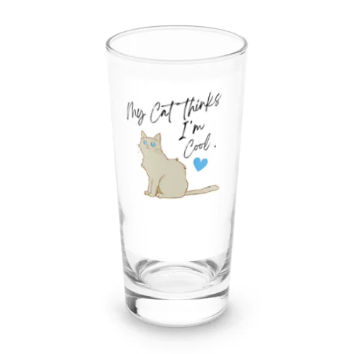 碧い瞳の猫のイラストグッズ Long Sized Water Glass