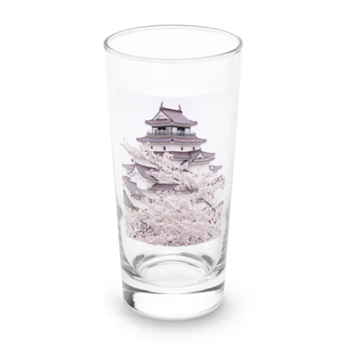 城と桜のコラボ Long Sized Water Glass
