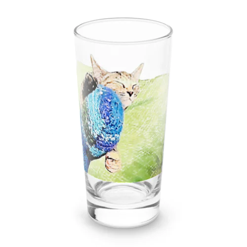 猫のコハクと編みぐるみ Long Sized Water Glass