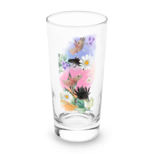 癒やしのウーパールーパーたち Long Sized Water Glass