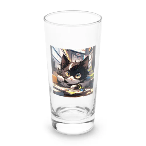 ハチワレにゃんこ Long Sized Water Glass