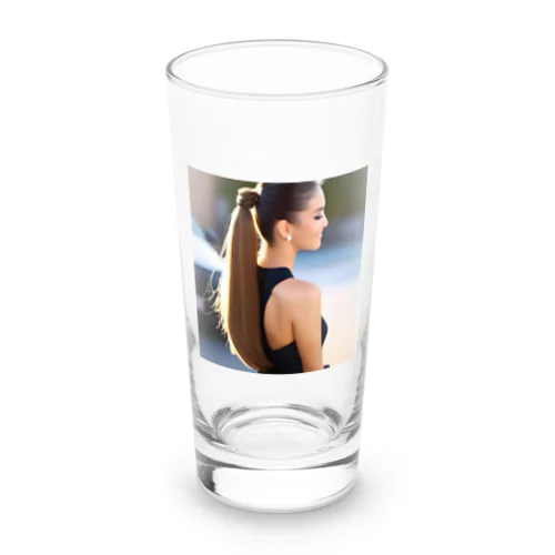 ポニーテールが素敵なAI美女のオリジナルグッズ Long Sized Water Glass