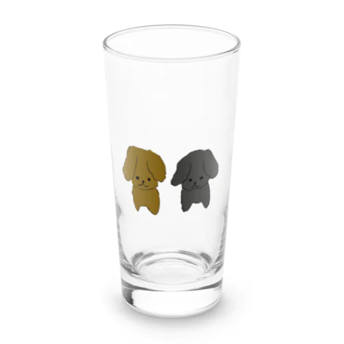 黒いわんこと茶色いわんこ Long Sized Water Glass