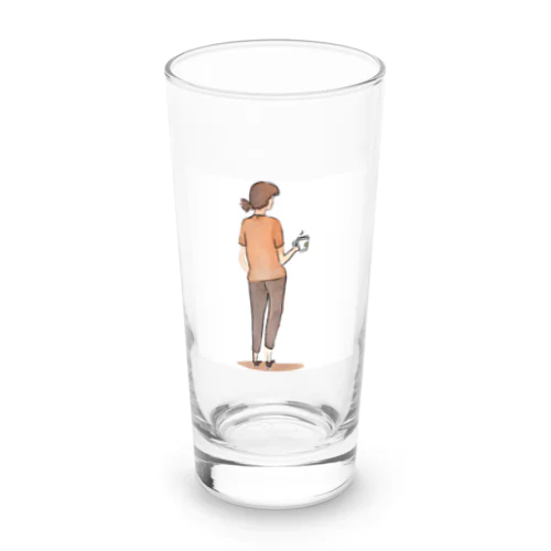 シンプルライフ　ー休憩する女性ー　カラーver. Long Sized Water Glass