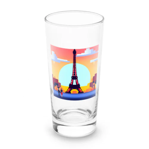 フランスの風景のピクセルアート Long Sized Water Glass