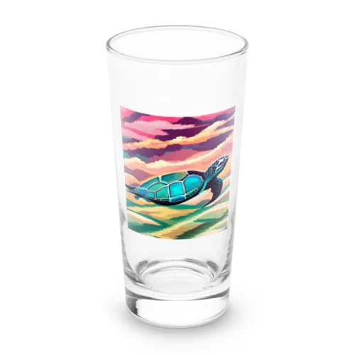 ピクセルアート　ウミガメ Long Sized Water Glass