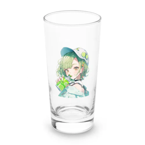 片手に飲み物を持つ少女 Long Sized Water Glass