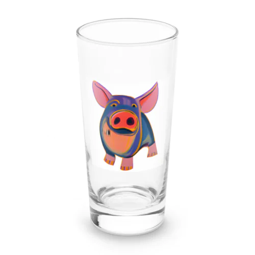 叫ぶ豚君 水彩画風 Long Sized Water Glass