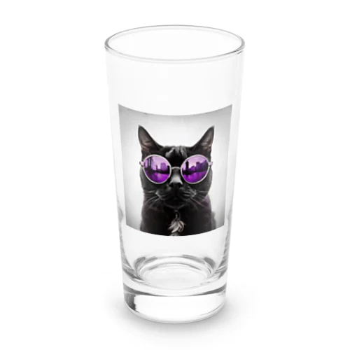 黒猫紫サングラス Long Sized Water Glass