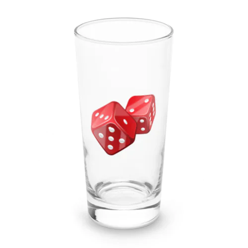 Red Dice Long Sized Water Glass