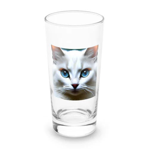 かわいい白猫のイラストグッズ Long Sized Water Glass