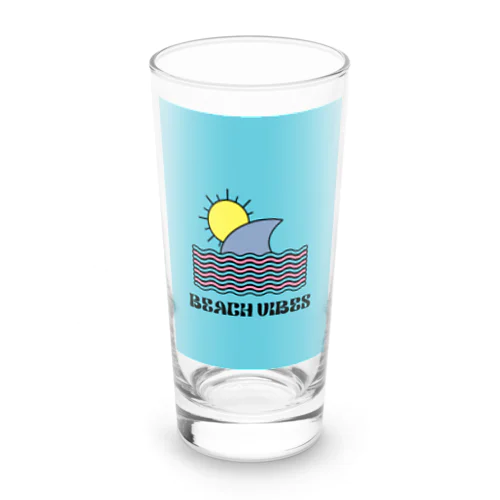 white beach vibesデザイン Long Sized Water Glass