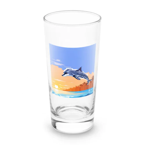 ドット絵のイルカ Long Sized Water Glass