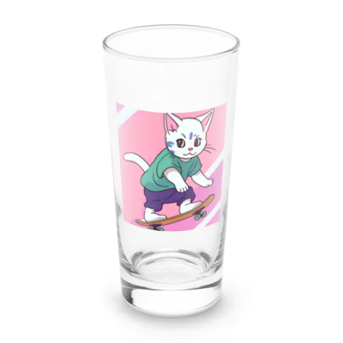 スケボー猫ちゃん2 Long Sized Water Glass