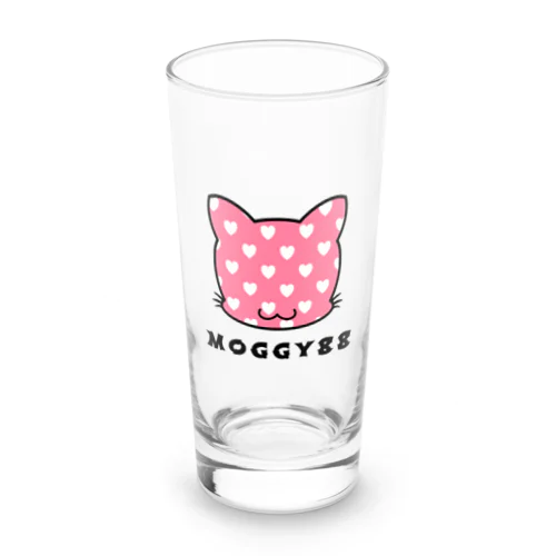 MOGGY88 猫ロゴ　ハート柄(ピンク) Long Sized Water Glass