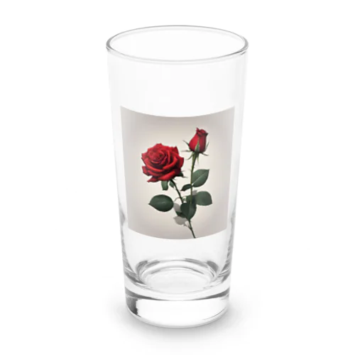 1本の赤い薔薇のイラストグッズ Long Sized Water Glass