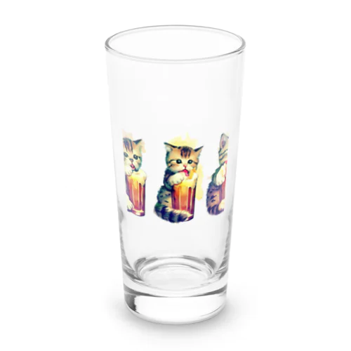 ビール好きの子猫 Long Sized Water Glass