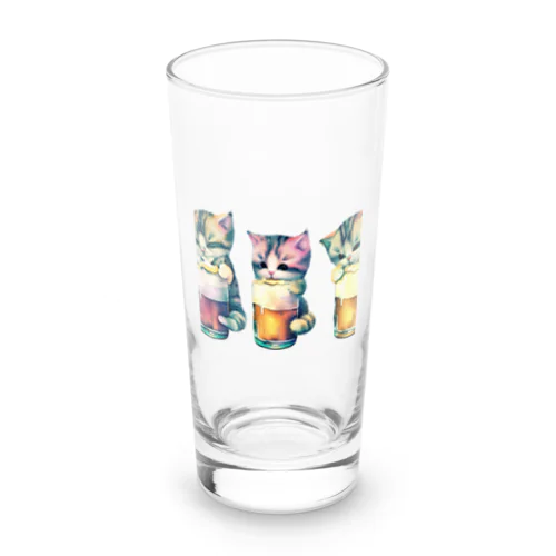 ビール好きの子猫 Long Sized Water Glass